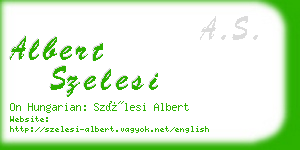 albert szelesi business card